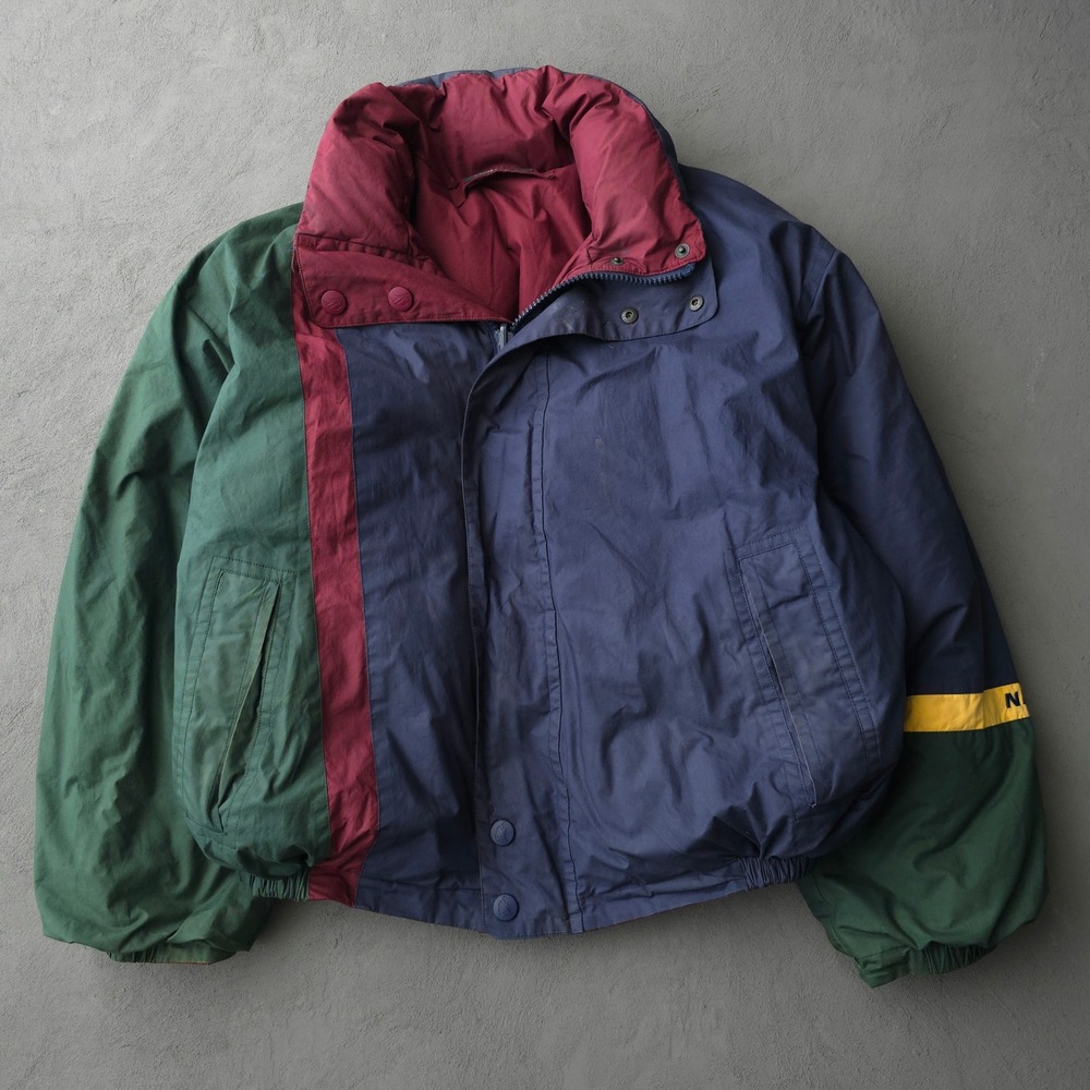 Vintage 90s Nautica Multicolor Reversible Puffer Jacket XL Colorblock Down